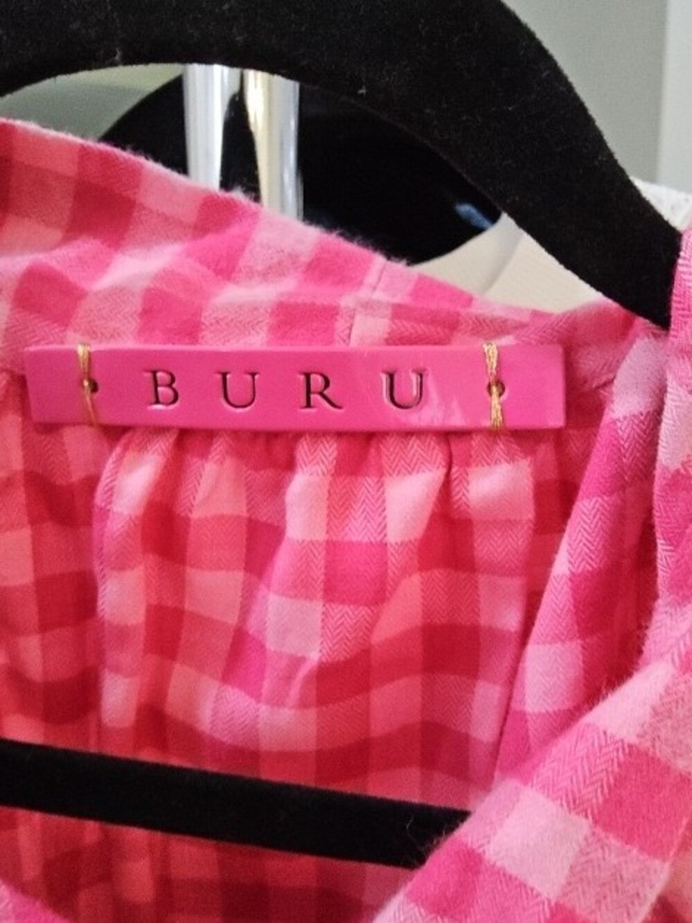 Buru Pink Gingham Button-Up Shirt Dress - Picture 3 of 4